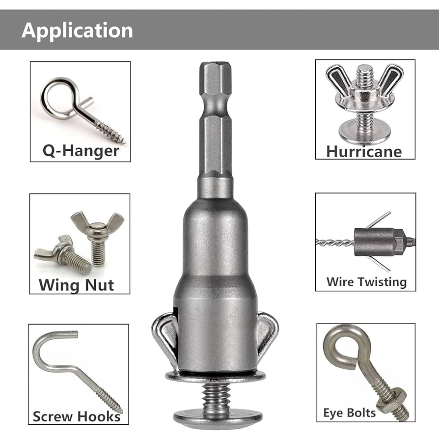 Yakamoz 6pcs Power Wing Nut Driver Set, 1/4 Inch Socket